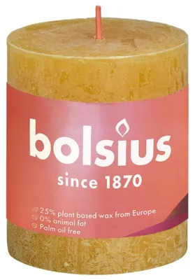 Obrázok produktu pre Bolsius Rustiko Shine, Valec, Žltá, 32 h, 1 kusov