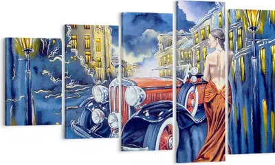 Produktbild von Bild auf Leinwand - Leinwandbild - frau retro stil - 100x60cm - Wand Bild - Wanddeko - Wandbilder - Leinwanddruck - Bilder - Kunstdruck - Wanddekoration - Leinwand bilder - Wandkunst - EG100x60-3450