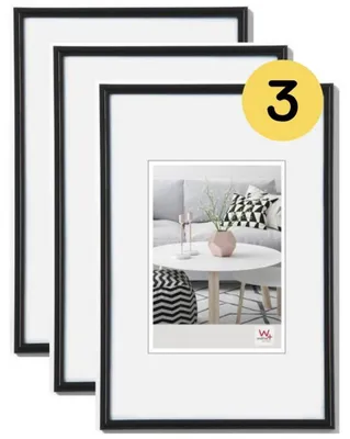 Fotoliste Schwarz 15x20 cm, 3er-Pack, Kunststoffrahmen