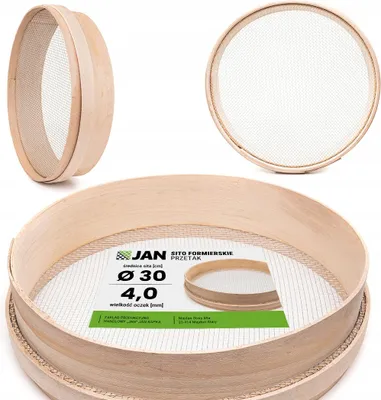 Produktbild von Holzrandsieb Bausieb - Ø 35 Cm - Maschenweite 4,0 Mm - Buchenholz - Zum Bausieb en