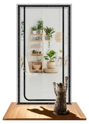 Obrázek produktu pro Síťka na balkon pro kočky se zipem, ochrana pro kočky bez nutnosti vrtání (80 cm x 200 cm)