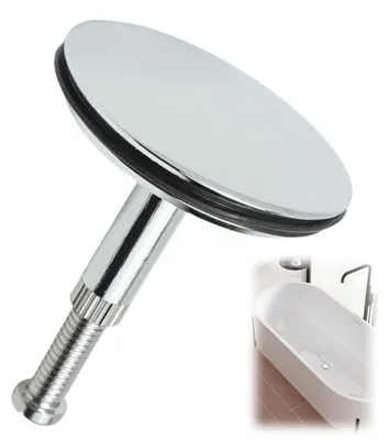 Image de Bouchon de baignoire, bouchon de lavabo, bouchon de vidange 43 mm, bouchon de baignoire universel en laiton, raccord de vidange réglable pour vidanges standard