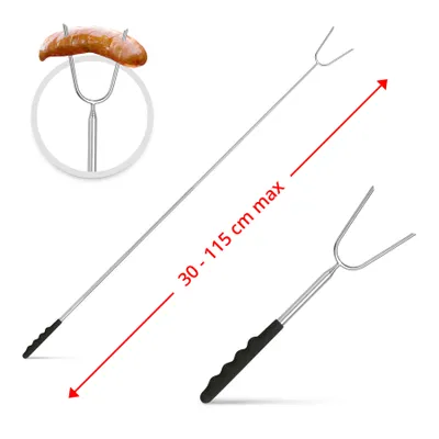 Produktbild von Teleskop-Grillgabel / Grillspieß aus Stahl von TADAR, 115 cm