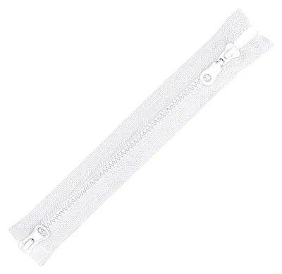 2-Wege Reißverschluss Profil 5mm teilbar für Mäntel Jacken weiß 60cm