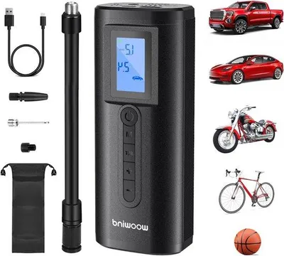 Produktbild von Famanu Tragbarer Luftkompressor - 12V Autobandenpumpe für Fahrrad und Motorrad