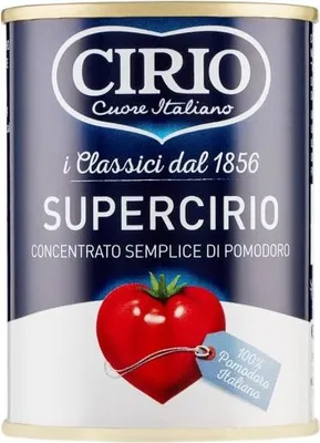 Produktbild von CIRIO 8000320010248, Tomatenmark, 140 g, 74 kcal, 315 kJ, 0,3 g, 12,7 g
