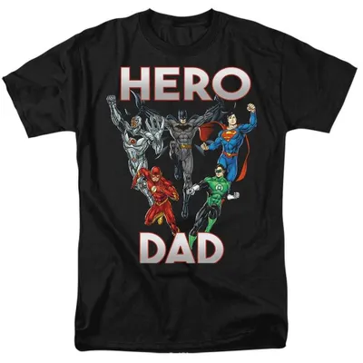 Imagen del producto de Camiseta uni para hombre/mujer de la Liga de la Justicia, diseño "Papá Héroe", modelo TV38367 (talla M), color