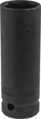 Produktbild von Kraft Schlagschraubernuss 1/2" Stecknuss Lang 20 mm 6-Kant CR-MO