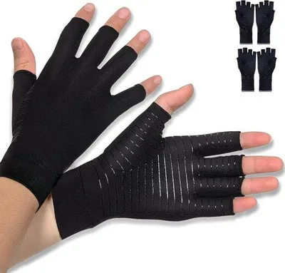 Produktbild von Kupferne Arthritis-Handschuhe, Kompressionshandschuhe für Reumafüße, Maß M