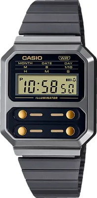 Produktbild von Uni-Uhr Casio F100 - GUN METAL / GOLD Schwarz