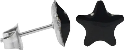 Produktbild von Chirurgenstahl Ohrstecker Emaille Stern Farbe - Schwarz