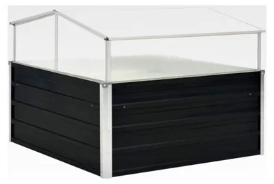 Produktbild von Gewächshaus für den Garten mit Sicherheitskanten und Anthrazit-Finish 100x100x77 cm aus verzinktem Stahl
