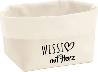 Produktbild von Huuraa Organizer Wessi mit Herz 3 Liter Medium Canvas Baumwolle Utensilo Geschenkidee