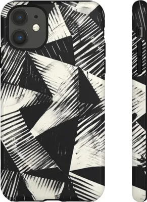 Produktbild von Schwarz-weißes geometrisches Muster – Hülle Kompatibel mit iPhone 11