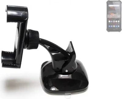 Produktbild von K-S-Trade kompakte Handy-Halterung Windschutzscheibe kompatibel mit Oukitel WP19 Pro Armaturenbrett schwarz Autohalterung KFZ Halter