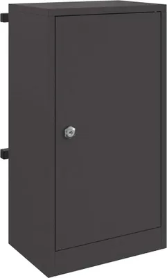 Image de boîte aux lettres avec stockage Noir 30 x 20 x 55 cm Acier