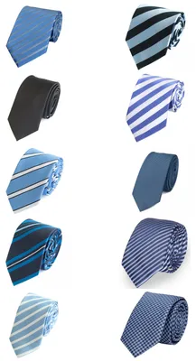 Produktbild von Fabio Farini - 10 Stück Schlips in verschiedenen Breiten Blau - Regency Blue