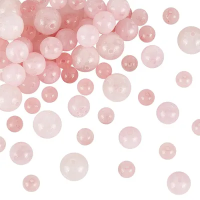 Productafbeelding van Edelsteenparelset - 147 stuks van rozenkwarts en jaspis - Geschikt voor sieraden maken - 6 mm, 8 mm en 10 mm rond