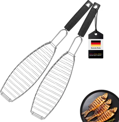 Produktbild von bremermann Fisch-Grillhalter 2er Set Fischhalter, Fischgriller, Fischbräter