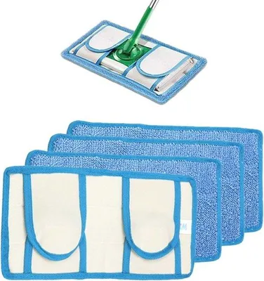 Produktbild von Famanu Mikrofasermopp-Pads 4 Stück für alle Bodenarten - Lichtblau