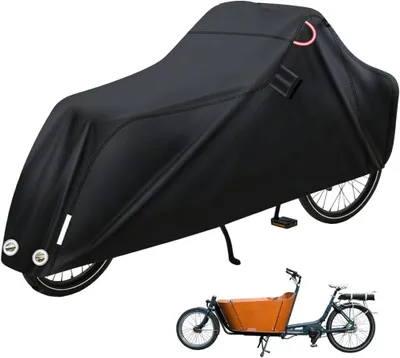 Productafbeelding van Fietshoes Bakfiets - Tweewielerhoes - Fiets Beschermen - Waterdicht UV Bestendig - 270x75x100cm - Zwart