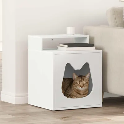 Produktbild von "Schlussverkauf" Katzenhaus moderne - Max. Gewicht: 60 kg - Weiß 42,5x40x53,5 cm Holzwerkstoff  C15719