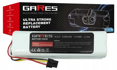 Obrázek produktu pro Gares Náhradní baterie pro Xiaomi Mop 1C Mijia 1C STYTJ01ZHM 5,2Ah | 14,4 V 5,2 Ah Li-Ion | Vysokovýkonná baterie pro robotický vysavač | Kompatibilní s Xiaomi Mop 1C Mijia 1C STYTJ01ZHM 5,2Ah | Prémiová kvalita