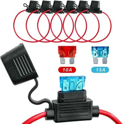 Produktbild von Wasserdichte Zekeringshalter für Auto, 6-teilig, 16 AWG, Kupferkabel