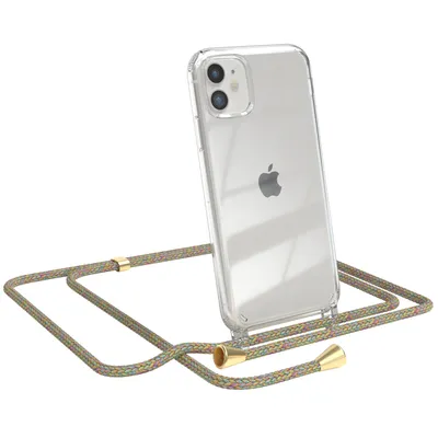Produktbild von EAZY CASE Handykette kompatibel mit Apple iPhone 11, Handyhülle mit Umhängeband, Handykordel, Schutzhülle Clear, Band in Bunt