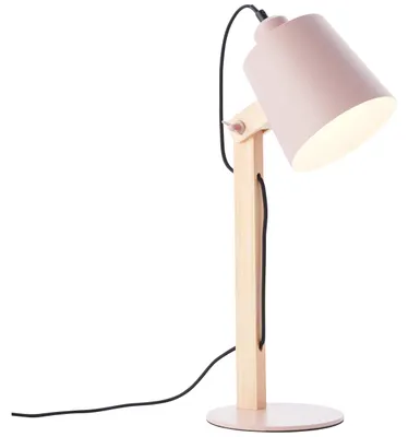 Productafbeelding van Tafel lamp, 1 lichtpunt, hoogte 51,5 cm, verstelbaar, beuken/roze