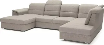 Produktbild von Bergamo U linkes Ecksofa mit Schlaffunktion (Cappuccino - Viton 192)