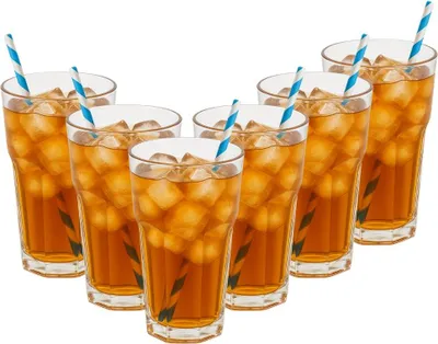 Produktbild von OTIX Kunststoff-Trinkgläser 6 Stück Longdrinkgläser Wassergläser Strand Camping Geschirr 370ML Gläser OCEANI
