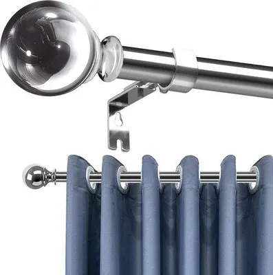 Produktbild von Famanu Teleskop-Gardinenstange verstellbar - Silber, 90-175 cm