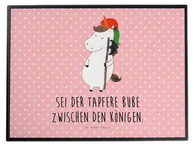 Produktbild von Mr. & Mrs. Panda Schreibunterlage Einhorn Junge - Rot Pastell - Geschenk, schreibtischunterlagen, Unicorn, Einhörner, schreibtischmatte, Bube, schreibtischunterlage