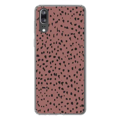 Produktbild von MuchoWow® Handyhülle Schutzhülle Hülle für Huawei P20 Polka dots - Muster - Schwarz Silikon Softcase Handy Hülle - Hardcover