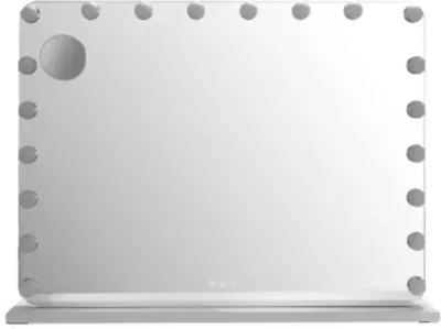 Produktbild von Make-up Spiegel mit Beleuchtung – 20 dimmbare LED-Lampen – Schwarz – Tischspiegel – 3 Lichtfarben – Quadratisch