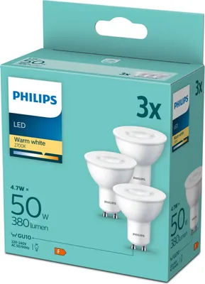 Produktbild von Philips LED Strahler GU10 WW 3er Set 50W 2700K