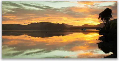 Produktbild von Tulup Leinwand-Bilder 120x60 Wandbild Canvas Kunstdruck Wasser Gebirge Landschaft