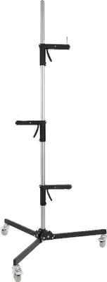 Produktbild von Lichtständer, mobile Räder, höhenverstellbar, 3 Stück Waffenhalter