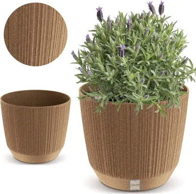 Image de Pot de fleurs 16.8 cm Ryfo pour rebord de fenêtre Table Marron