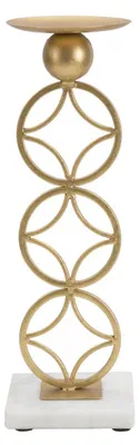 Image de Mauro Ferretti bougeoir étoile 10x10x32 cm doré blanc
