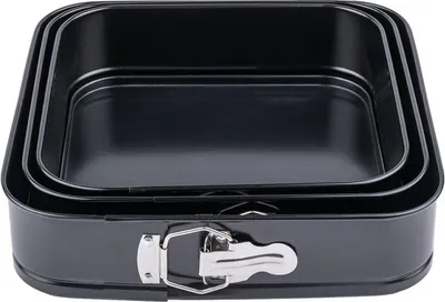 Produktbild von 3er-Set TOPFANN quadratische Kuchenformen 24/26/28 cm
