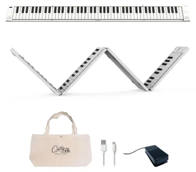 Produktbild von BLACKSTAR Zusammenklappbares, tragbares Klavier von Blackstar, 88 Tasten Tragbares Klavier mit eingebautem USB-Akku und MIDI über USB 128 Klänge