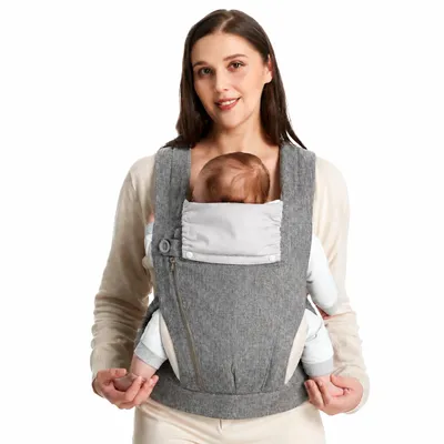 Produktbild von Babytrage ab Geburt aus 100% Baumwolle, ergonomische M-Position, X-Rücken, Ein-Klick-Schnalle, für Neugeborene und Babys 3,2–20 kg, KI-generiertes Bild