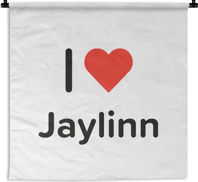 Produktbild von MuchoWow® Wandteppich Wandbehang Ich liebe - Jaylinn - Mädchen 150x150 cm Tapisserie Dekoration Wandtuch - Wohnaccessoires - Modernes