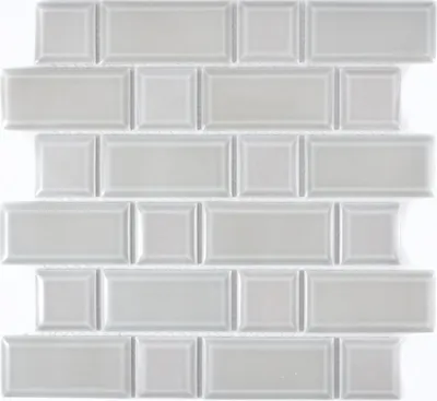 Produktbild von Metro Subway Mosaikfliese Keramik grau Fliesenspiegel Küche Wand MOS26WM-0202