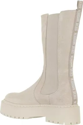 A single beige boot is shown against a white background.