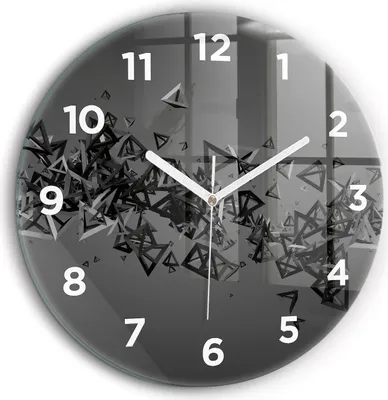 Produktbild von Wallfluent Große Wanduhr – Stilles Quarzuhrwerk - Uhr Dekoration Wohnzimmer Schlafzimmer Küche - Zifferblatt - weiße Zeiger - 60 cm - Dunkle Abstraktion