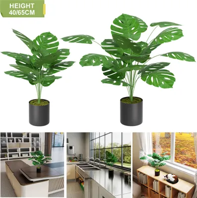 Obrázok produktu pre XMTECH Umelá monstera v kvetináči 65 cm Klamlivo skutočná umelá rastlina tropická dekorácia pre domácnosť