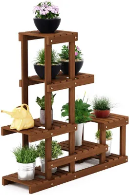 Produktbild von Teak bloemenstandaard, 25,15 x 90,17 x 91,44 cm